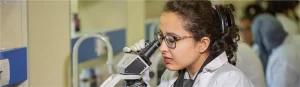 Bio Science Student in the lab