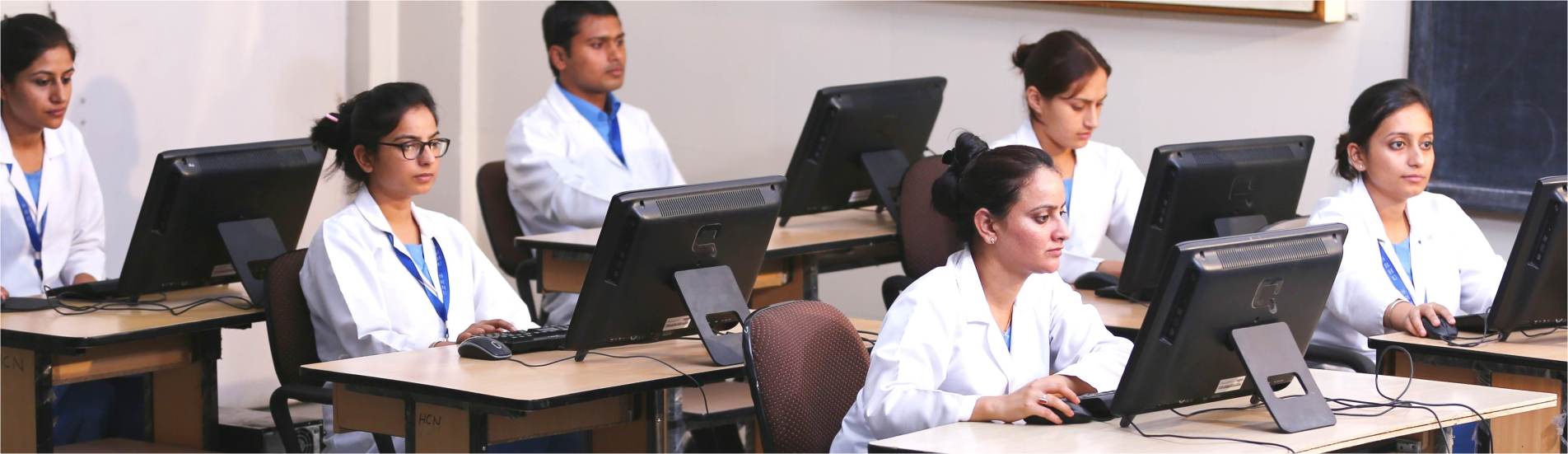 Students in computer lab at Himalayan College of Nursing