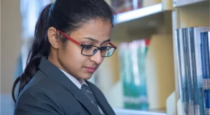 Students in library - at Himalayan School of Management Studies